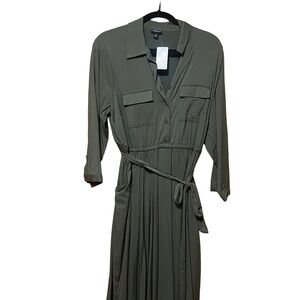 Torrid Olive Long Sleeve Shirt Dress